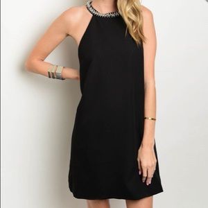 Calvin Klein Beaded Halter Dress